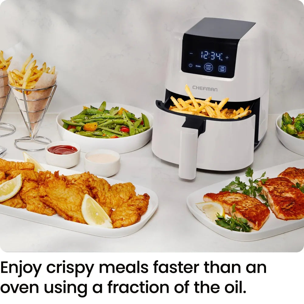 Compact Culinary Elegance: 2QT Air Fryer with Dishwasher-Compatible Basket